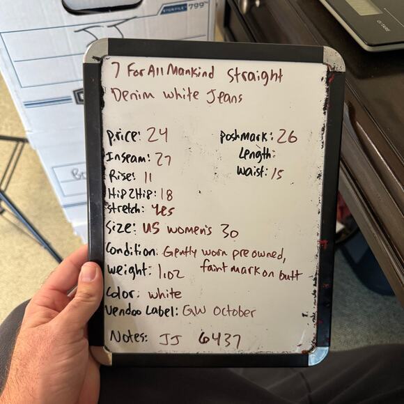 7 For All Mankind Straight Denim White Jeans US Women's 30 - Picture 10 of 10